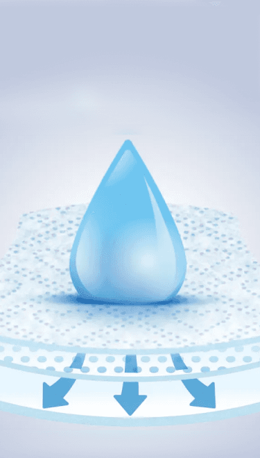 Sistema de absorção Dodot Sensitive — detalhe